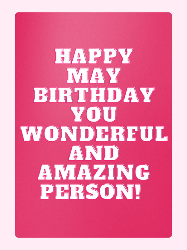 Happy May Birthday Cake Card