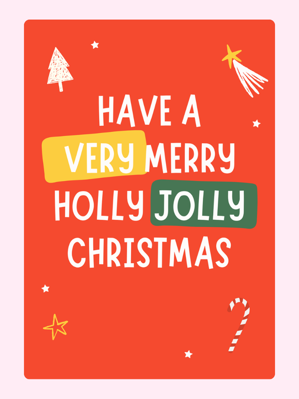 Holly Jolly Christmas Cake Card