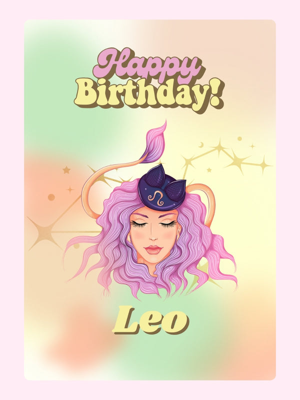 A Fierce Treat for a Leo Birthday Cake Card