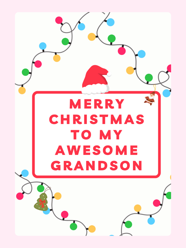 Awesome Grandson Cake Card, Christmas