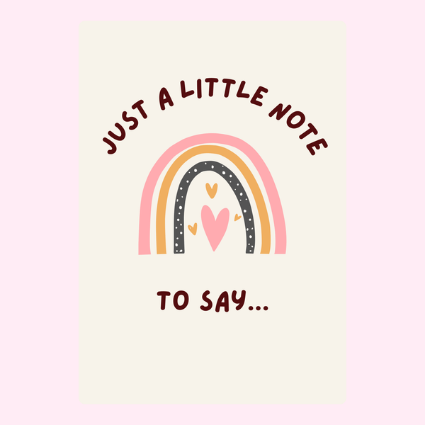 Note card with rainbow, Just a Little Note (7_a9bb134e)