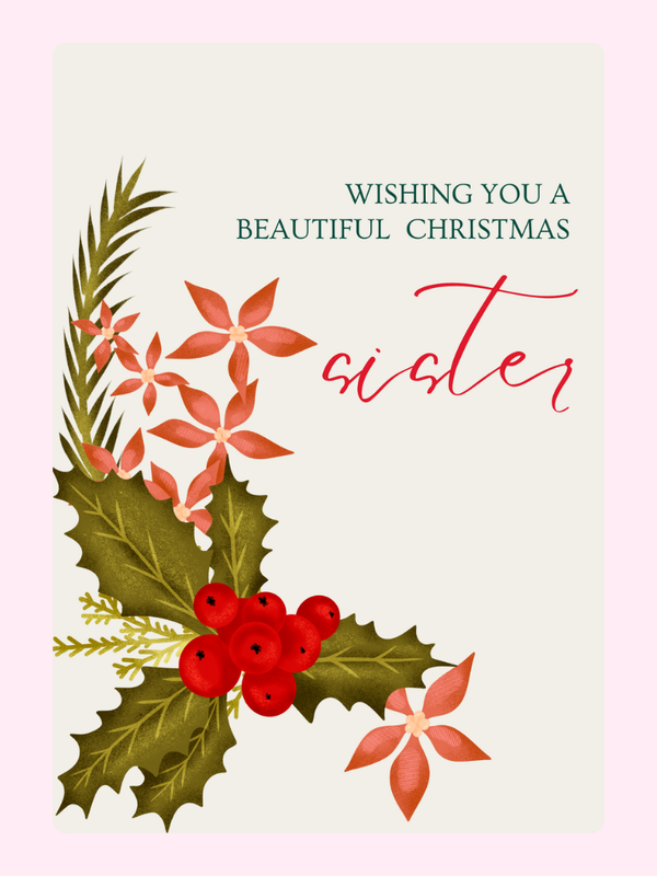 Christmas card for sister