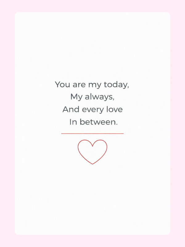 You Are My Today My Always Cake Card, Valentine's Day
