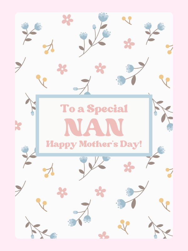 Mother's Day card for Nan with floral pattern