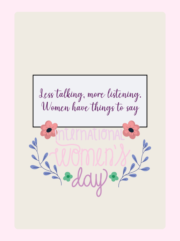 International Women's Day image with empowering quote