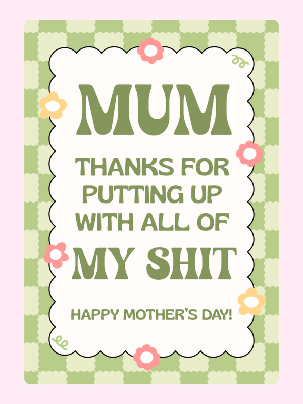 Happy Mother's Day71 Cake Card, for Mum