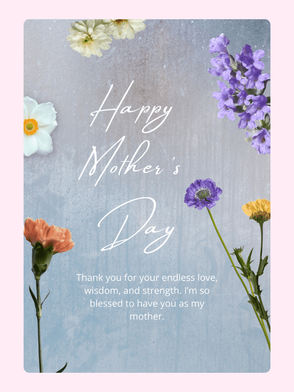 Mother's Day card with flowers