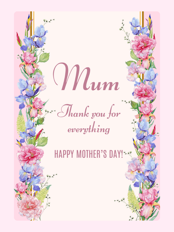 Happy Mother's Day26 Cake Card, for Mum
