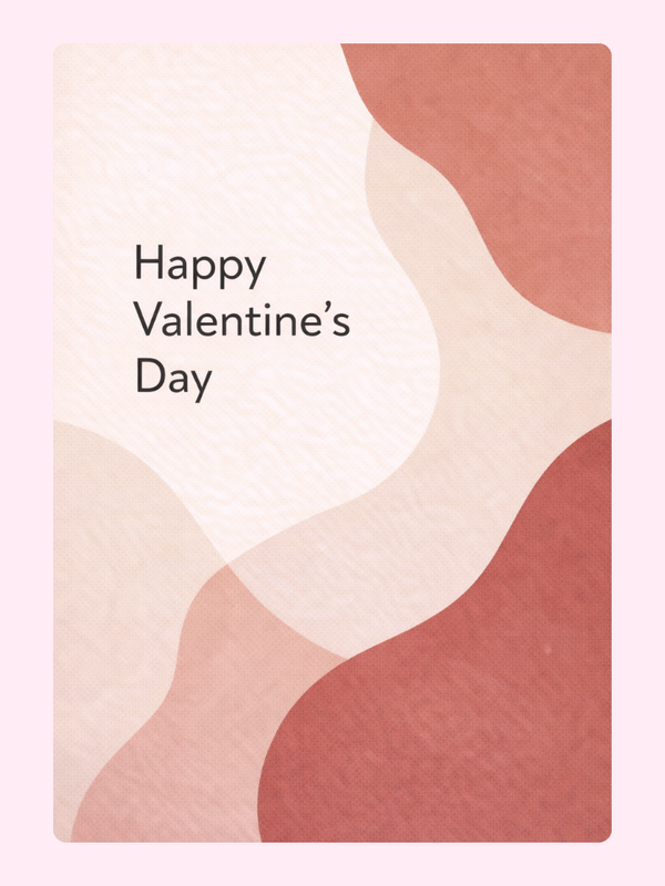 Abstract Waves Valentine's Cake Card