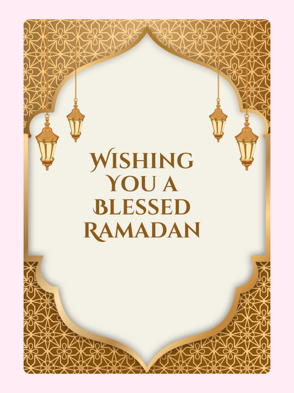 Ramadan Mubarak Lanterns Cake Card