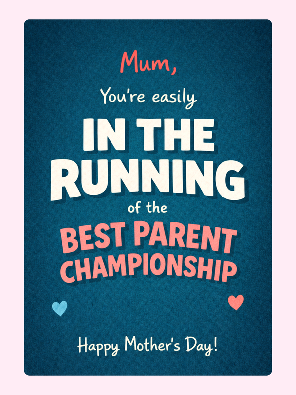 Best Parent Championship Cake Card, Mother's Day