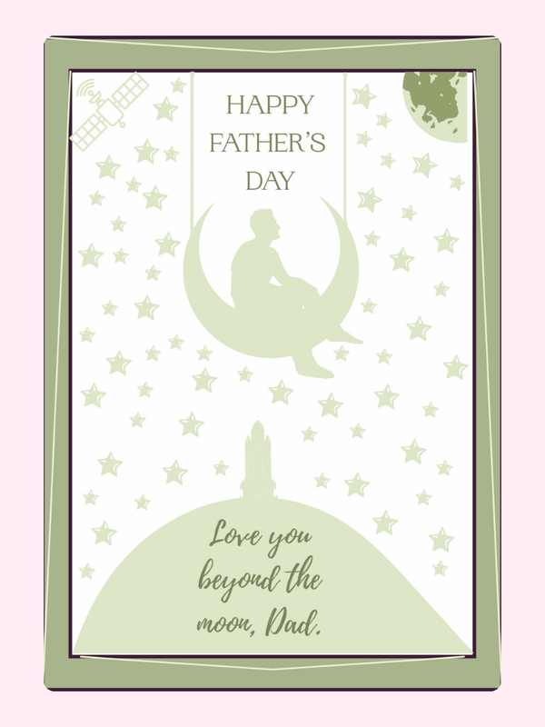 Beyond The Moon Dad Cake Card