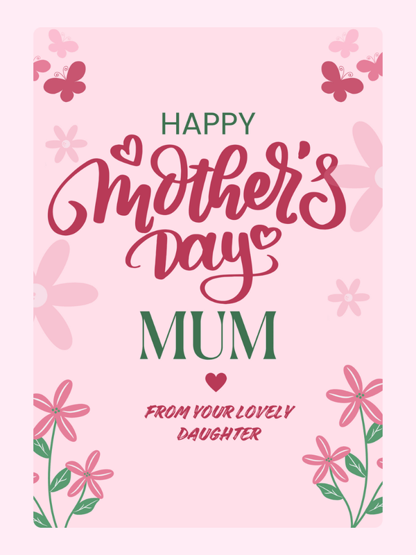 From Your Lovely Doughter Cake Card, for Mum
