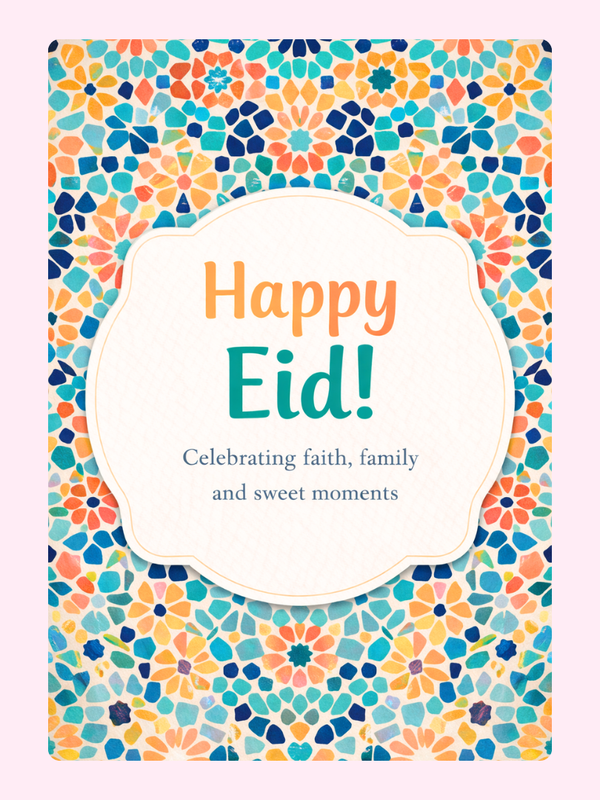 Happy Eid Mosaic Cake Card