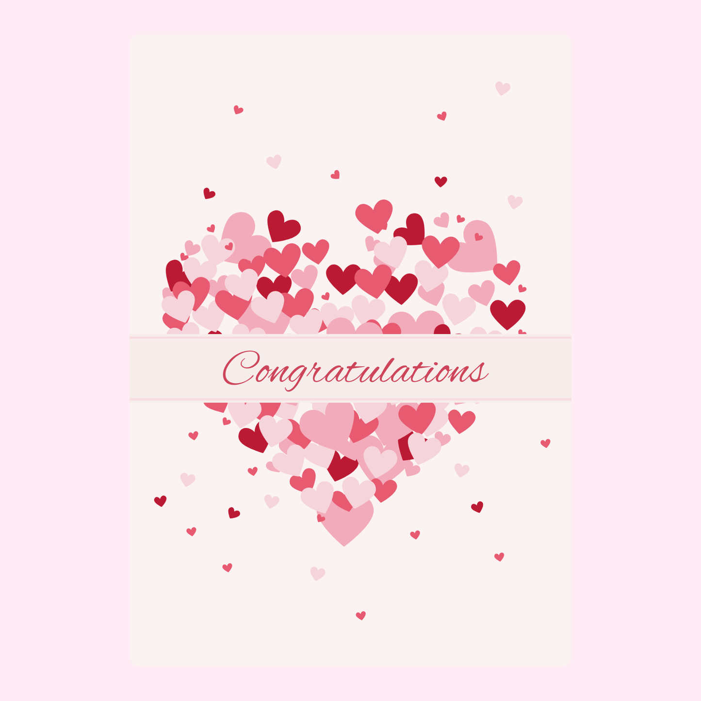 Congratulations card with heart design