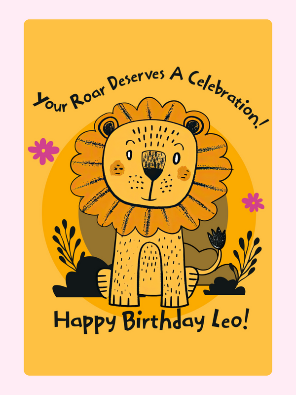 Happy Birthday Leo letterbox cake card with freshly baked cake slices