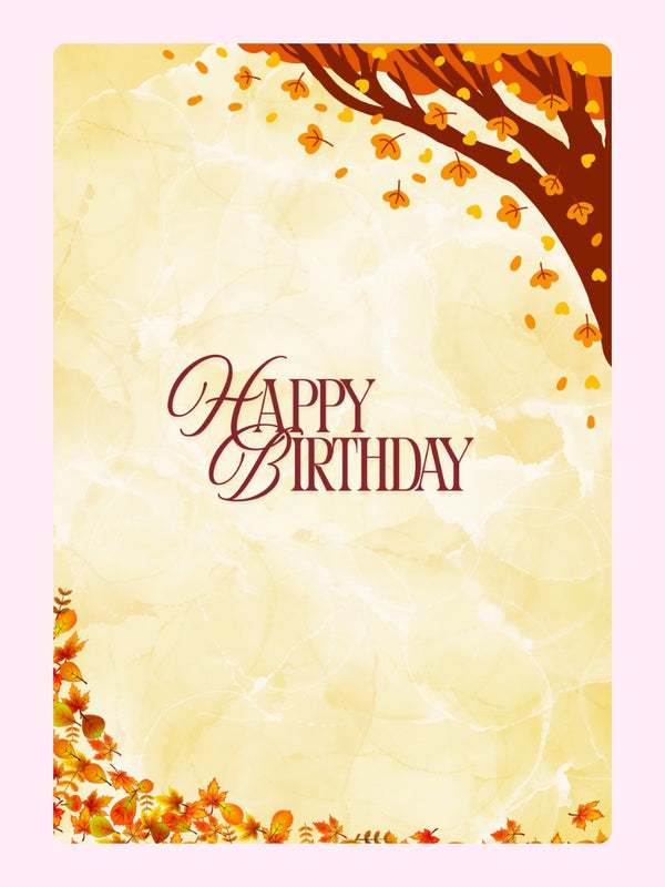 Autumn tree birthday design.