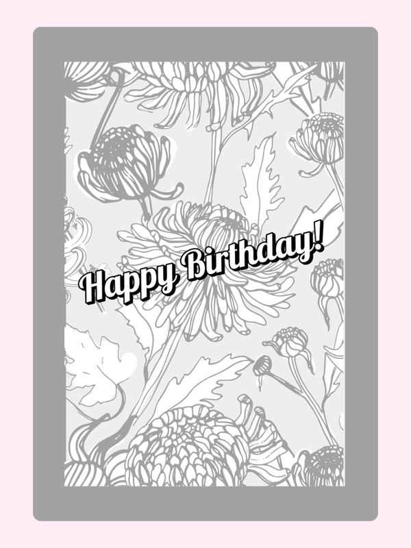 Birthday card with floral design