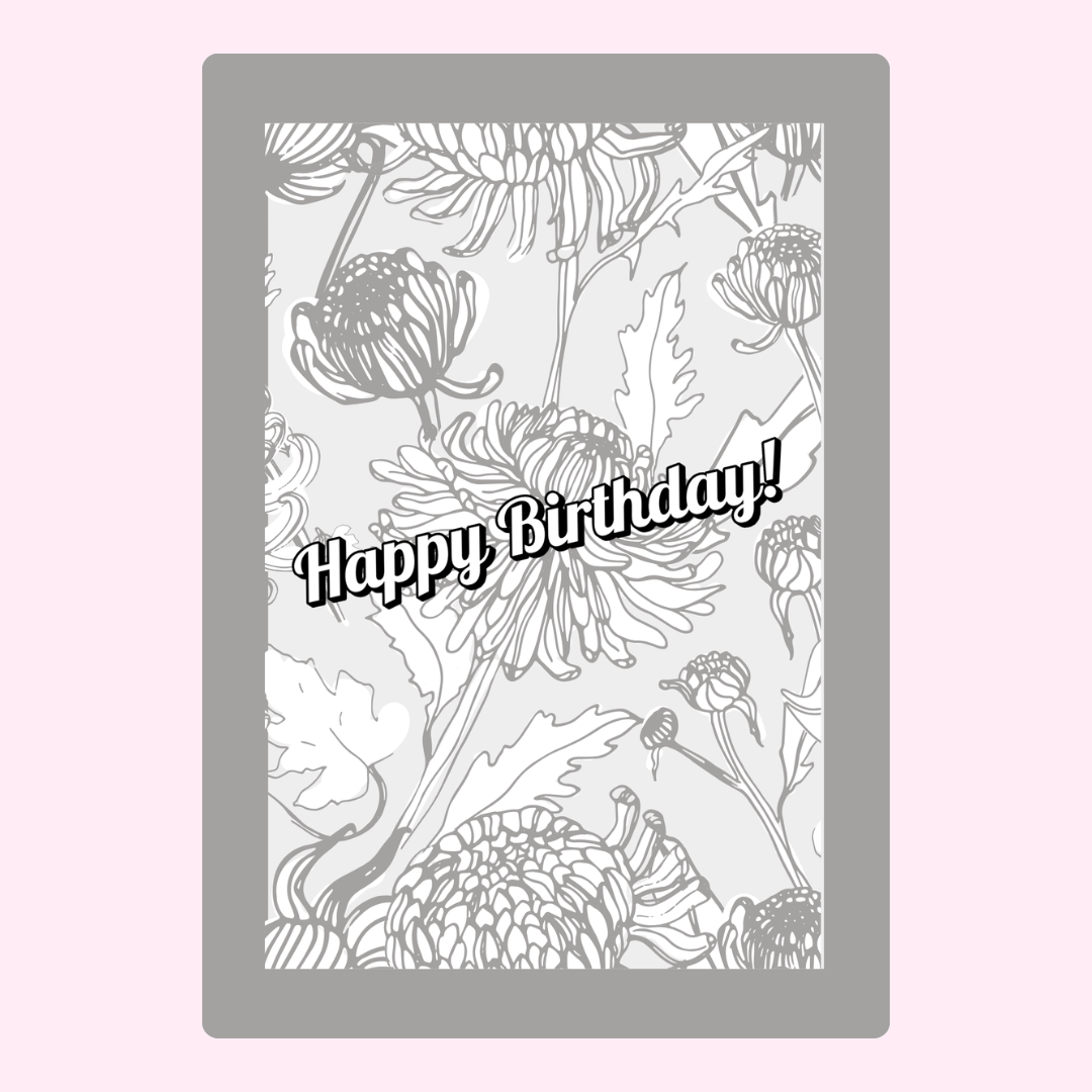 Birthday card with floral design