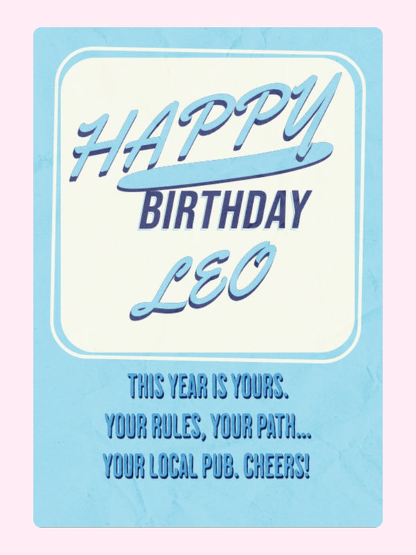 Birthday Treat for Leo Cake Card