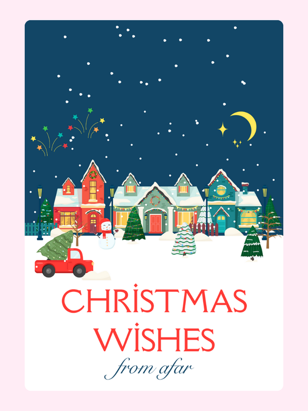 Christmas Wishes from Afar Cake Card