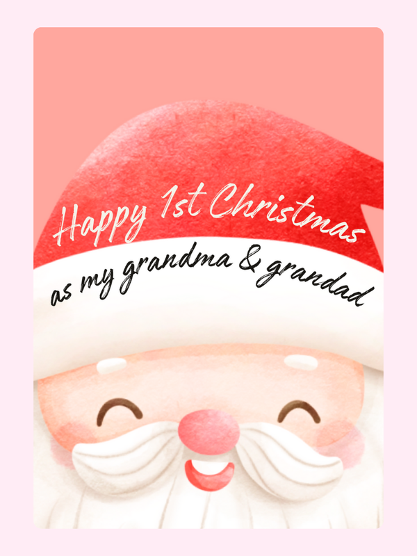 Happy 1st Christmas as my Grandma & Grandad Cake Card, for grandparents