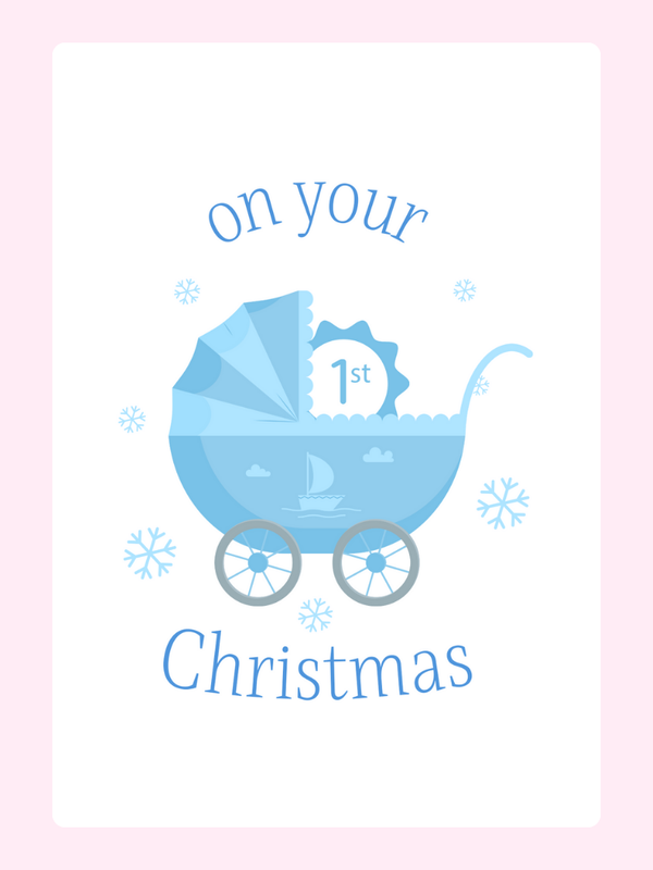 Baby Cot Cake Card, Christmas