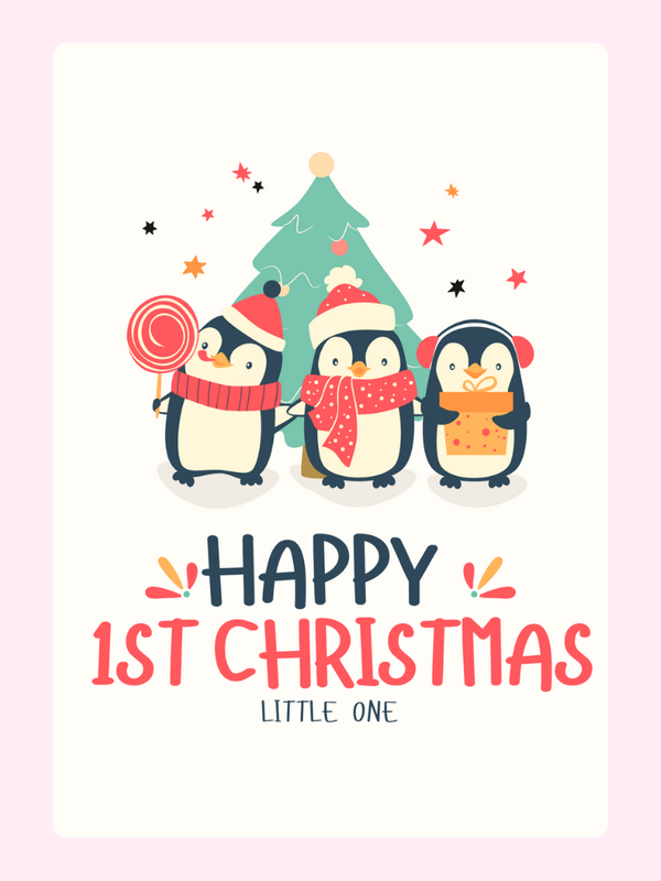 Penguins Cake Card, Christmas