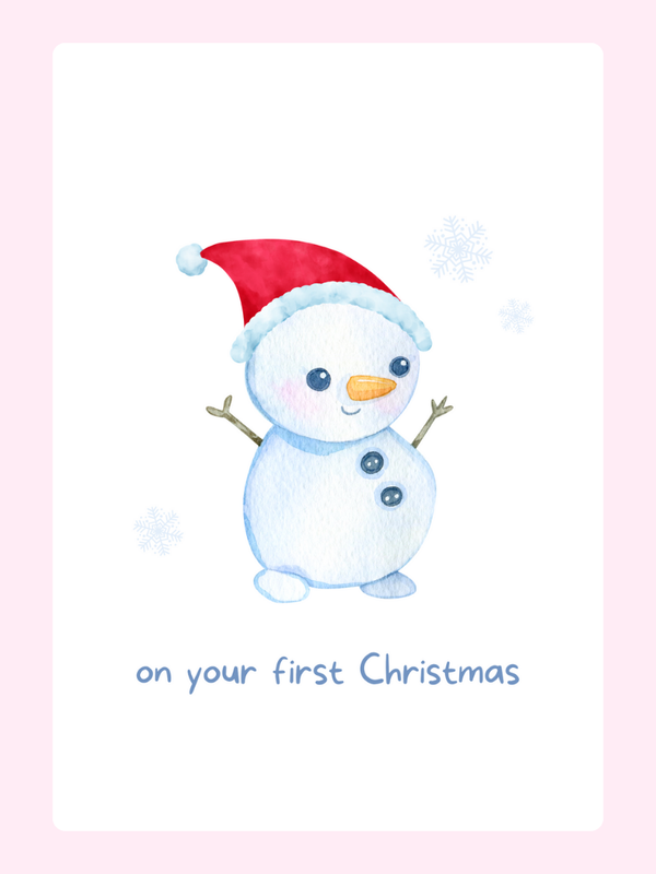 Baby Snow Man Cake Card, Christmas