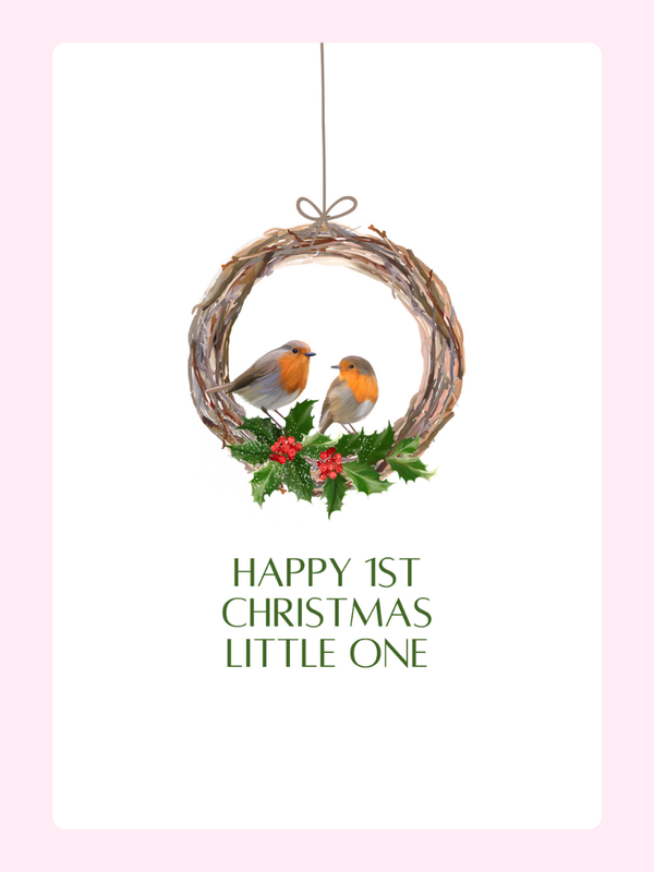 Happy 1st Christmas Little One Cake Card