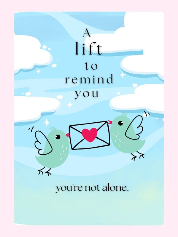 Birds carrying envelope with love message.
