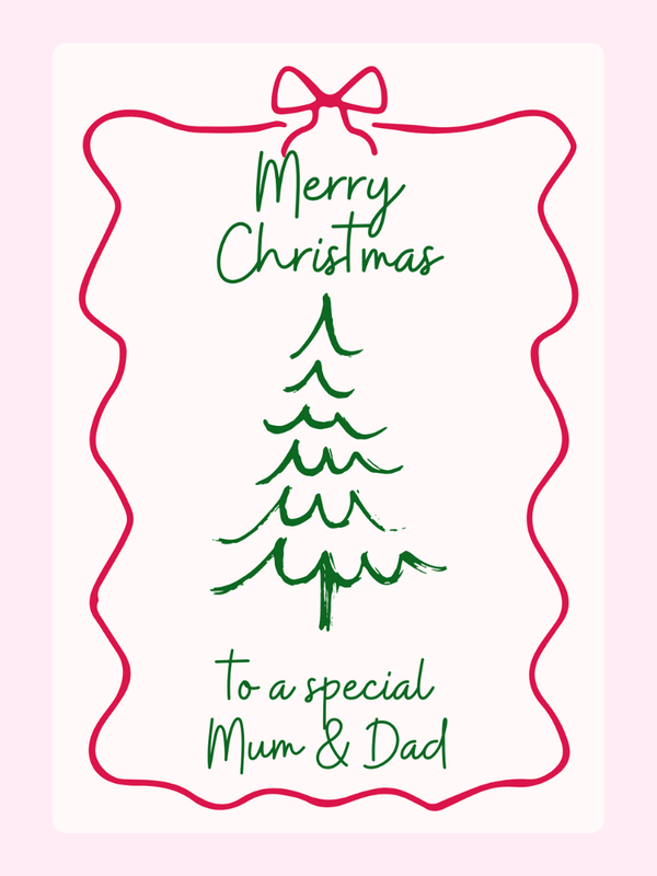 Special Mum And Dad Christmas Cake Card, for parents