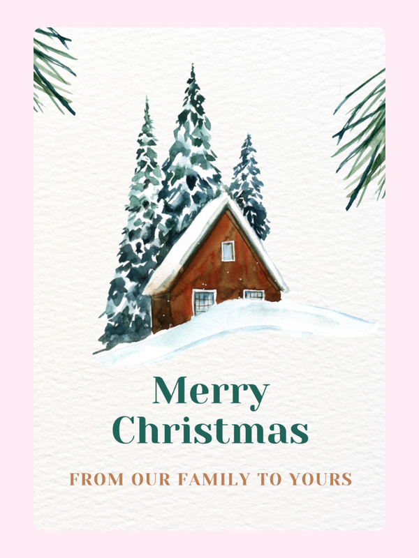 Pine Trees & House Cake Card, just because