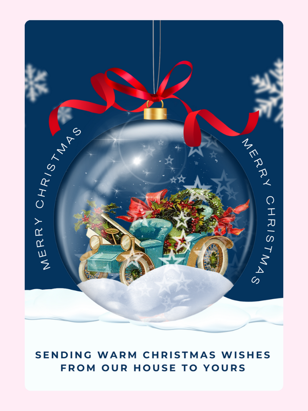 Merry Christmas Ball Cake Card