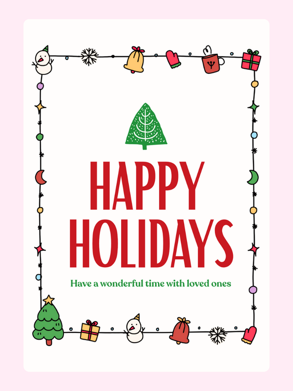 Christmas Tree-Happy Holidays Cake Card