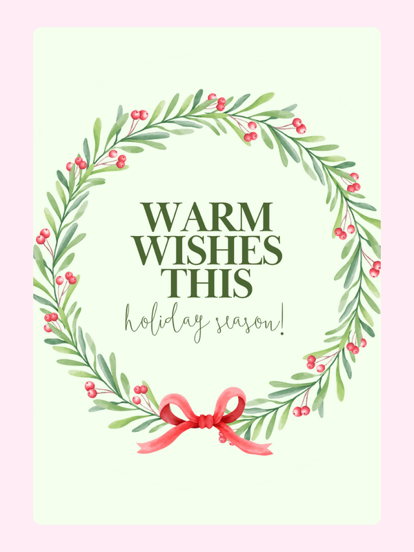 Warm Wishes Holiday Wreath Cake Card, Christmas
