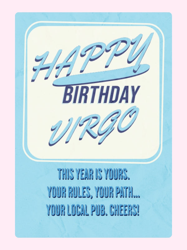 Happy Birthday Virgo with fun design.