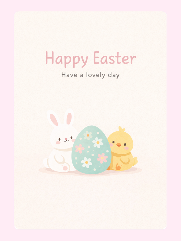 Happy Easter Cake Card, for kids