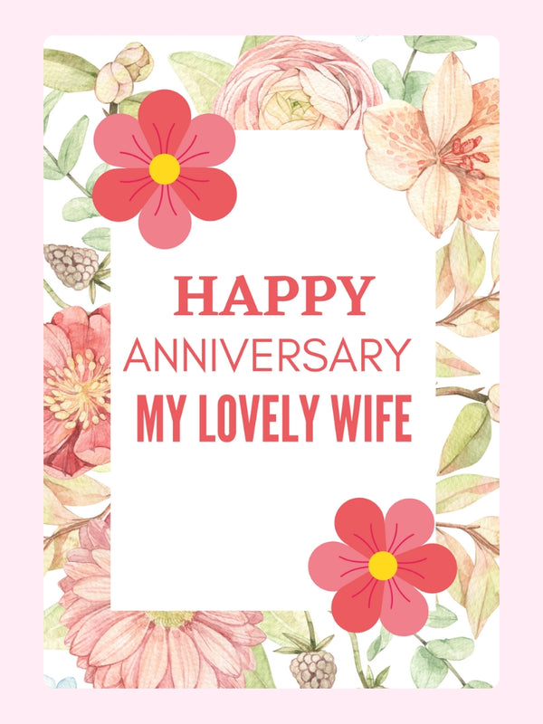 Happy Anniversary Lovely Wife Cake Card
