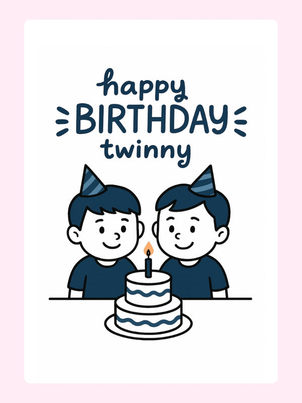 Happy Birthday Twinny Cake Card, for a sister