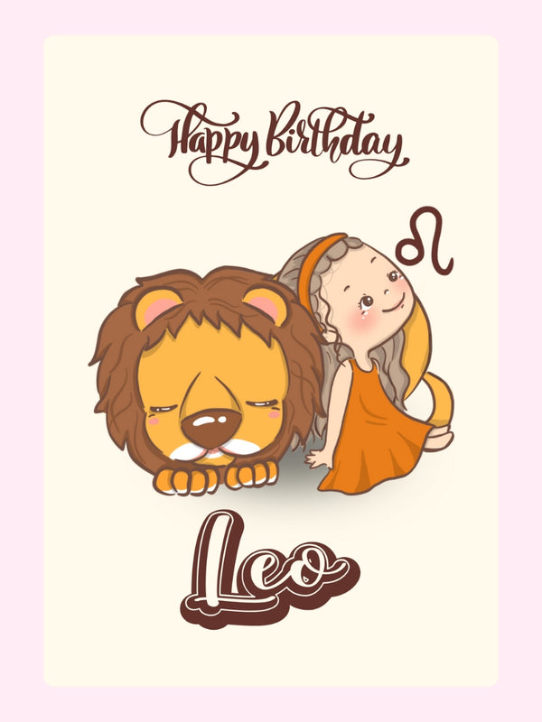 A Roaring Good Time for a Leo Birthday Cake Card