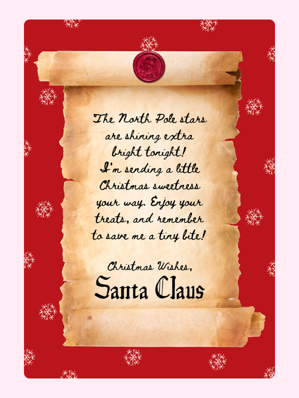 North Pole Scroll From Santa Cake Card, Christmas