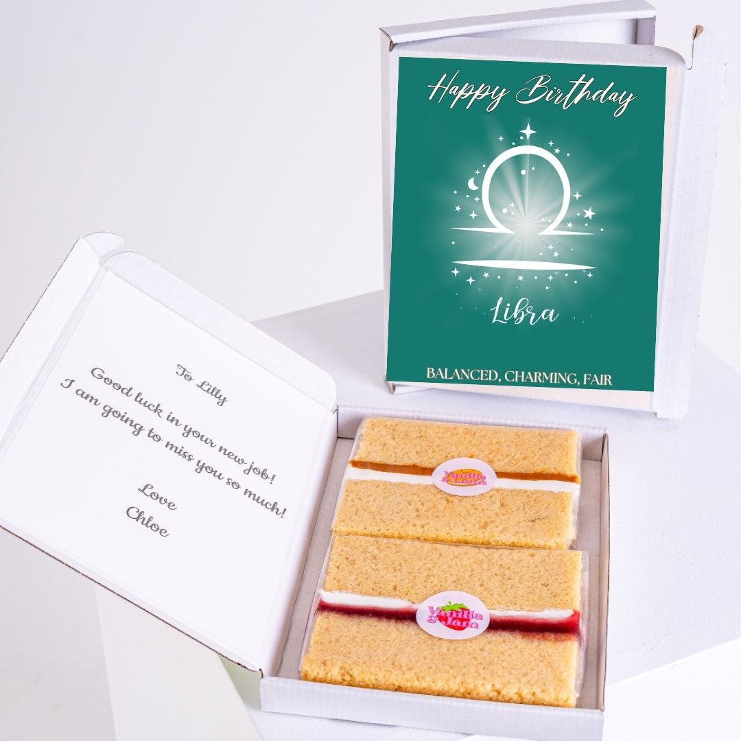 Libra birthday gift with stars and balance symbol.