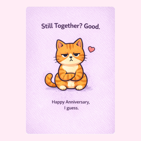 Happy Anniversary I Guess Grumpy Cat Cake Card | MailBakes