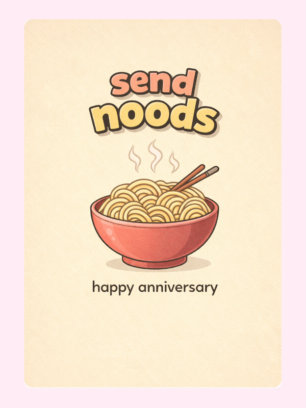 Send Noods Funny Anniversary Cake Card letterbox cake card with freshly baked cake slices