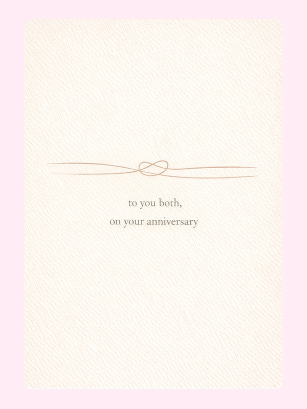 Delicate Knot To You Both Anniversary Cake Card letterbox cake card with freshly baked cake slices
