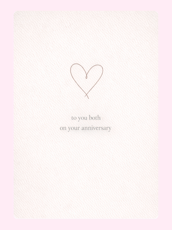 Fine Line Heart To You Both Anniversary Cake Card letterbox cake card with freshly baked cake slices