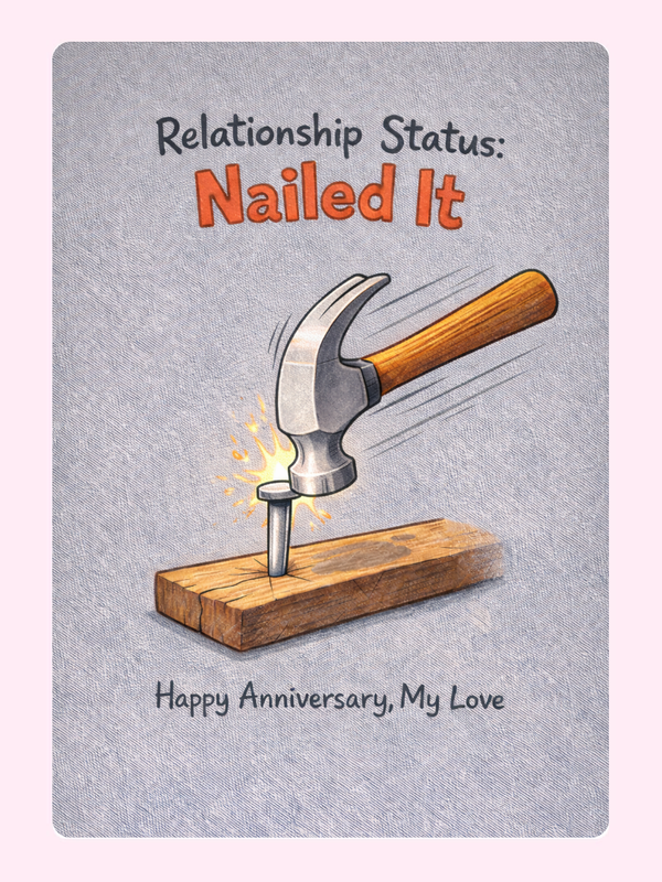 Nailed It Funny Anniversary Cake Card