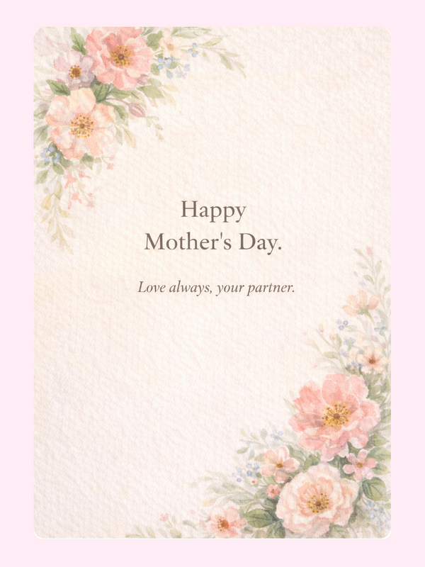Floral Love From Your Partner Cake Card, for Mum