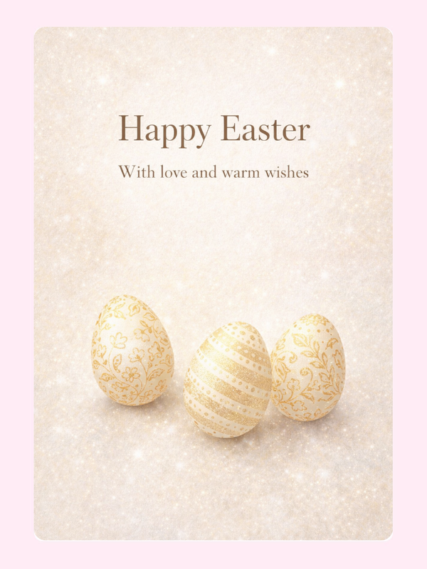 Golden Easter Eggs Cake Card, for kids